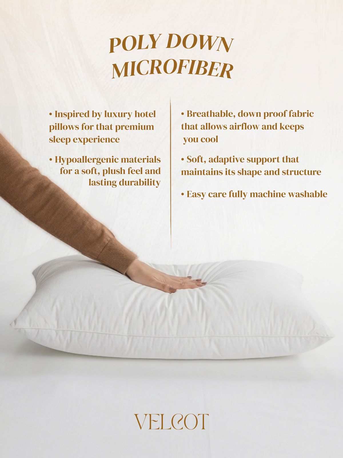 Velcot Premium Poly-Down Pillow
