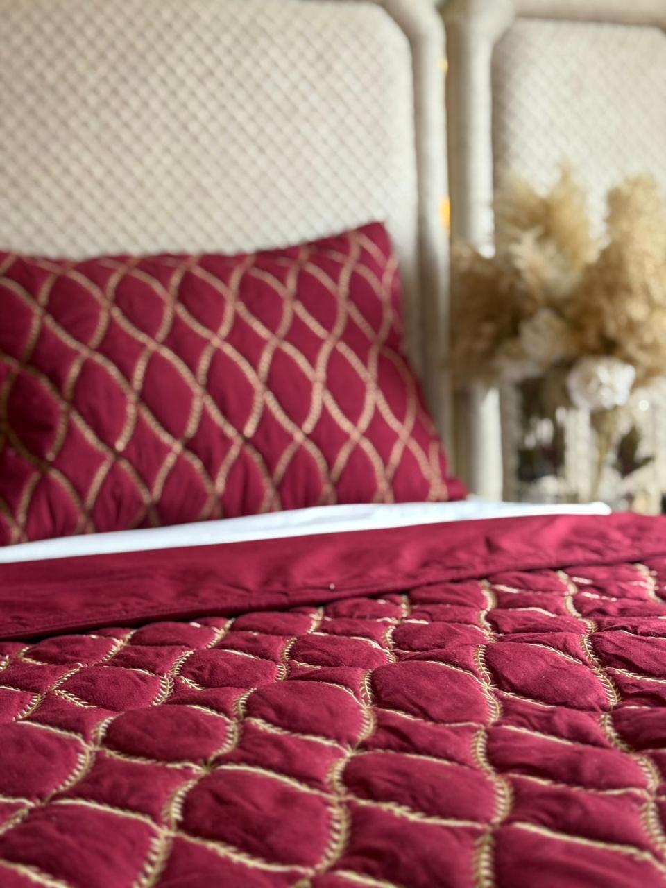 Burgundy quilt